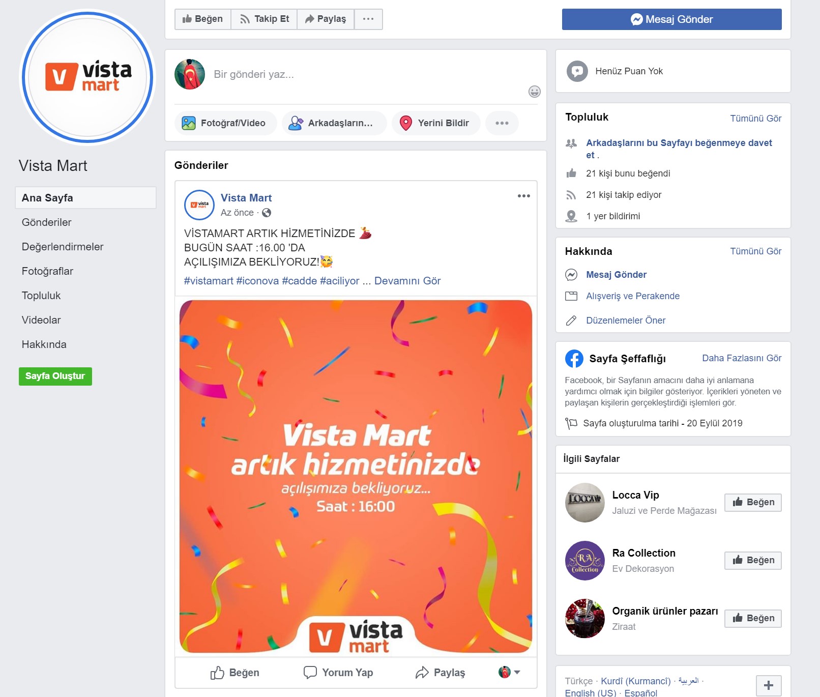 Vista Mart Facebook